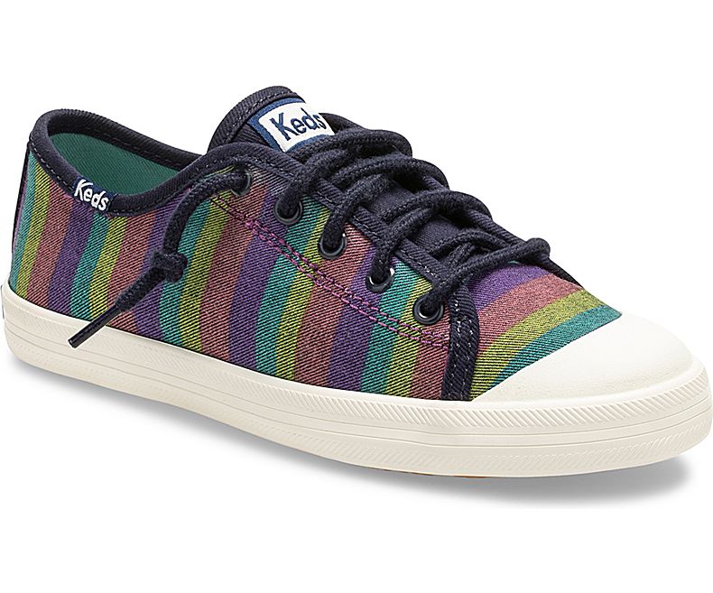 Keds Kids Multicolor Stripes Casuals Shoes - Keds Kickstart Rainbow Stripe Toe Cap 418RKVDAP